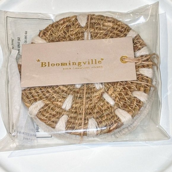 NWT Bloomingville Woven Seagrass Coasters - Picture 5 of 5